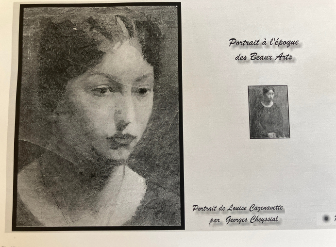 Portrait (à l’époque des Beaux-Arts) de Louise Cazenavette par Georges Cheyssial